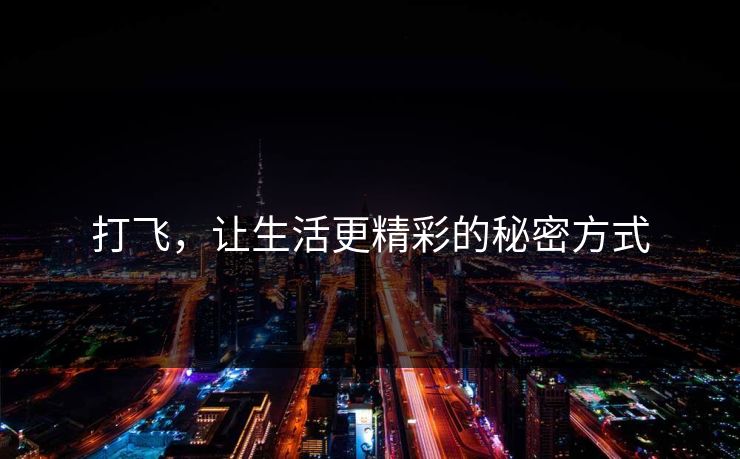 打飞，让生活更精彩的秘密方式