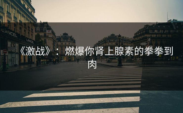 《激战》:燃爆你肾上腺素的拳拳到肉 《激战》:燃爆你肾上腺素的拳拳到肉